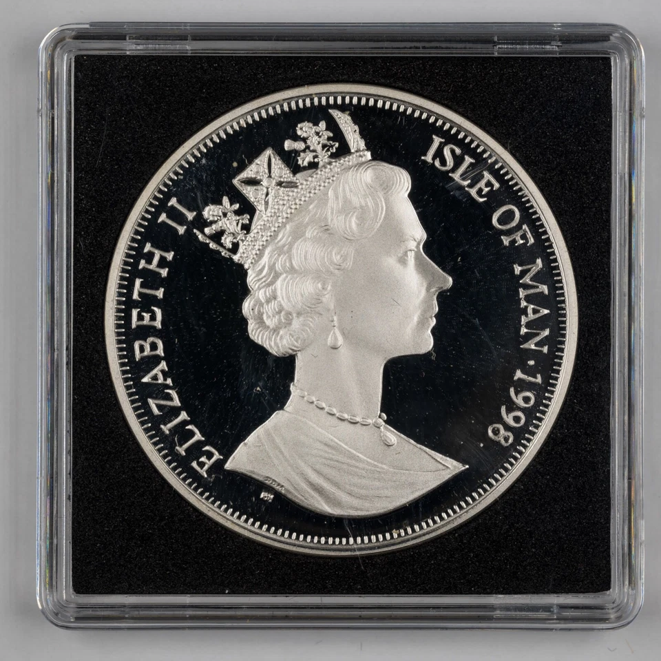 1998 Isle of Man Anniv. of Steam Railway No.1 Sutherland crown silver proof - Image 2 of 4