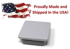 3" Square Grey Tubing Heavy Duty Plastic Plug End Cap Insert 3x3 8-14 Plug Tube
