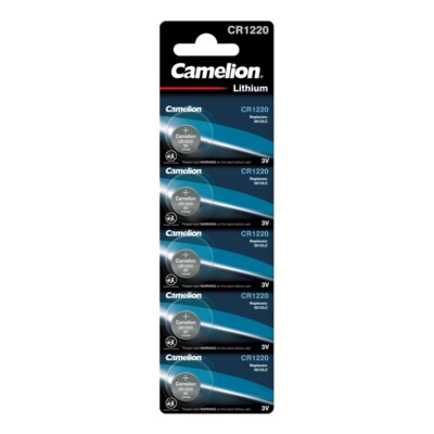 10x CR1220 Lithium-Knopfzellen 3V 38mAh ø12,5x2,0mm Camelion im Blisterpack