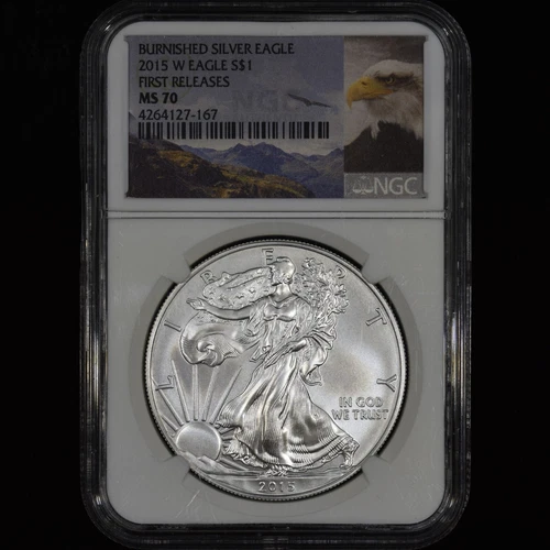 2015-W $1 SILVER AMERICAN EAGLE ✪ NGC MS-70 ✪ COIN BURNISHED 1ST REL FR◢TRUSTED◣