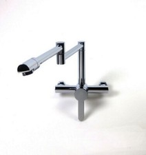 Double Joint Wall Mount Tap Stainless Steel Retractable Single Hole 20in