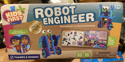 Thames Kosmos 567009 Kids First Robot Engineer Kit and Storybook 53PCs  New