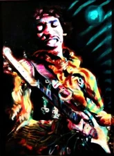 Jimi Hendrix Playing Sticker Decal