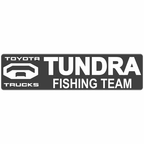 Gray Toyota Tundra Fishing Team All Caps 16" Sticker Decal for Bass Fishing - Picture 1 of 1