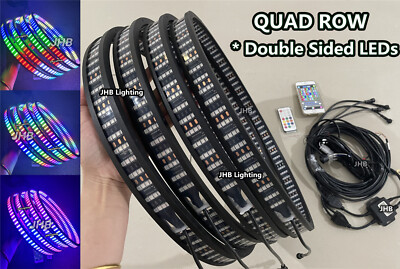 JHB 15.5'' QUAD ROW Two-Sided RGB Dream CHASING FLOW LED Car Wheel Rings Lights