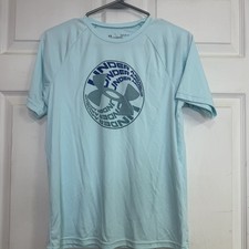 Under Armour Youth YLG Blue HeatGear Shirt Loose Fit Short Sleeve Boys Tee