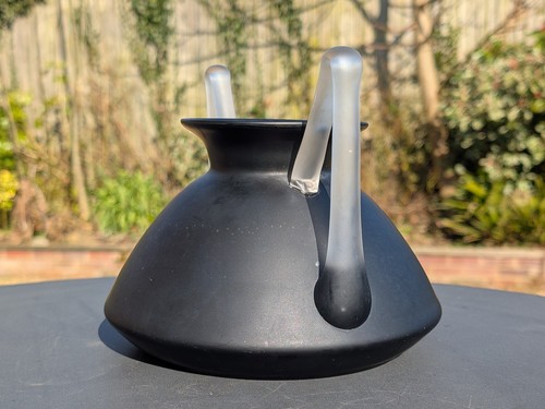 Antique c1907 Marie Kirschner Design Vase for Loetz Glass Black & Clear - Picture 12 of 21