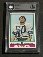 D.D. LEWIS 1974 TOPPS SIGNED AUTOGRAPHED ROOKIE CARD BECKETT BAS AUTHENTIC. rookie card picture