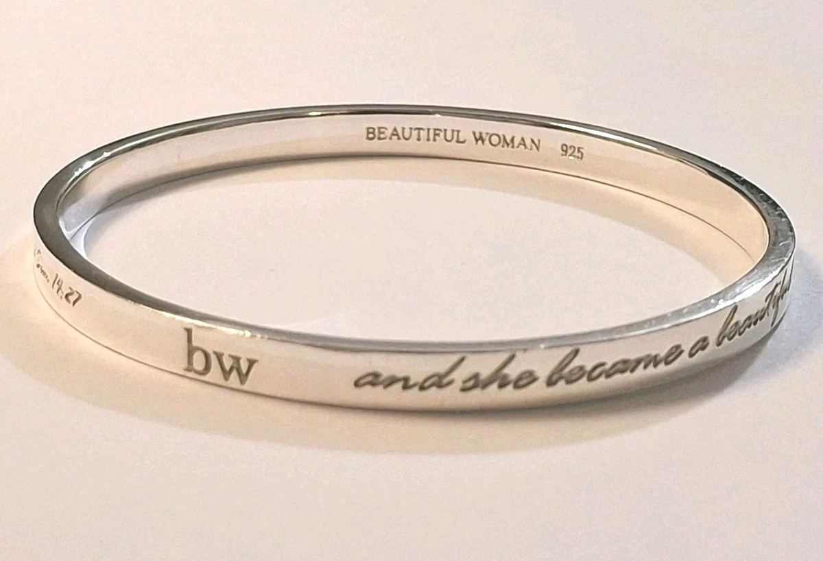 Solid Sterling Silver Bible Verse Bangle Bracelet 2 Samuel 14:27 21grams