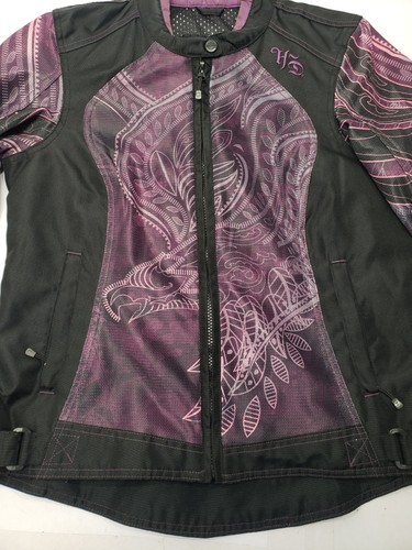 Harley Davidson Women’s Floral/Tribal/Eagle Mesh Purple Motorcycle Jacket Med - Picture 2 of 15