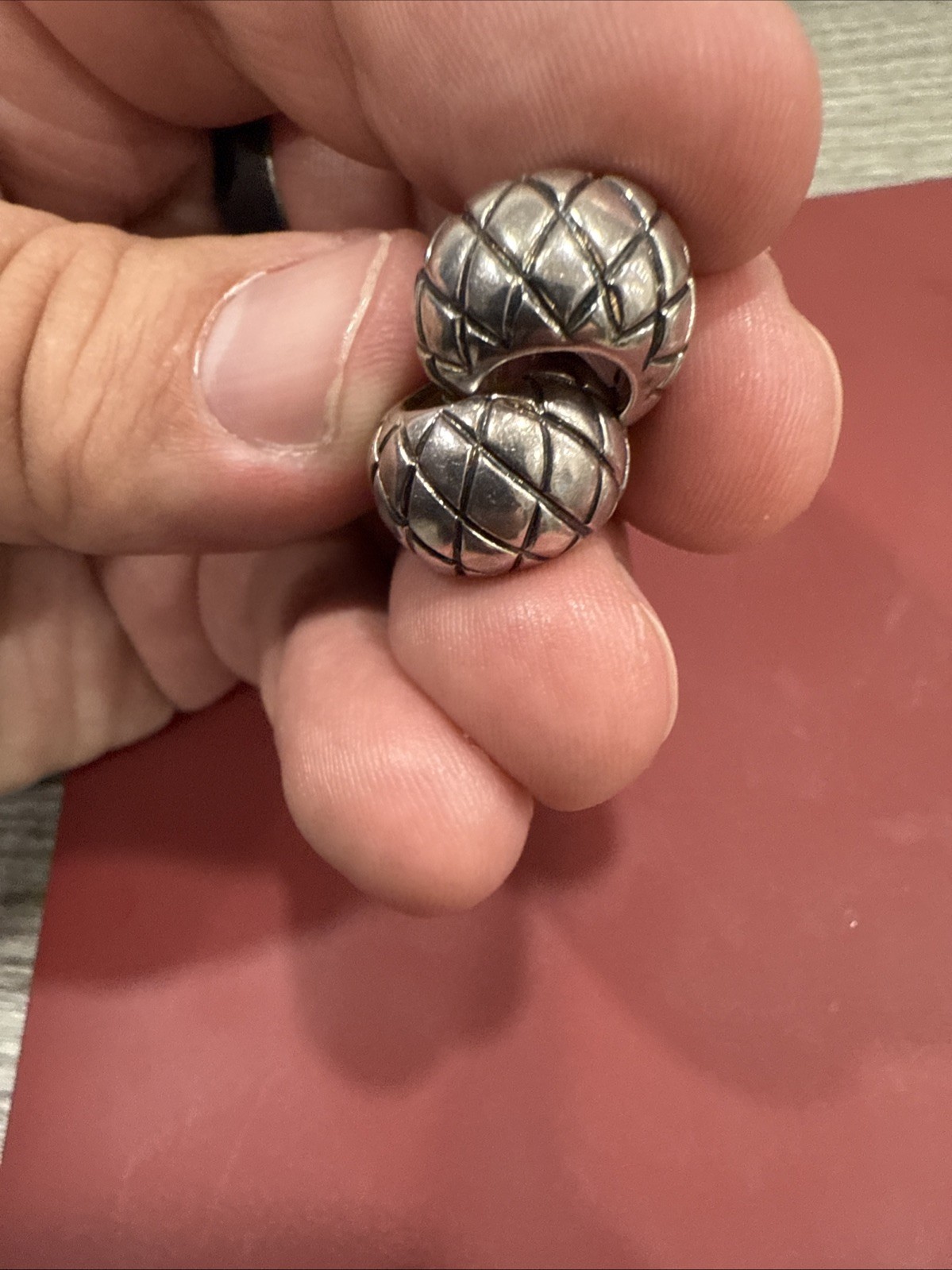 Vintage 925 Pineapple Silver Solid Half-Hoop Earr… - image 7