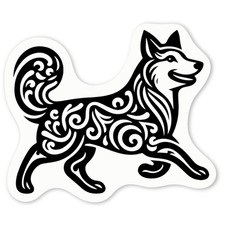 Aufkleber Sticker "Wirbelmuster Hund" (DW047694)