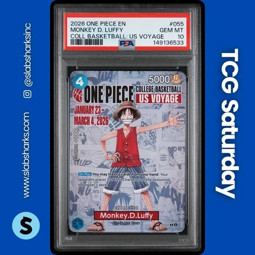 2026 ONE PIECE COLLEGE BASKETBALL US VOYAGE PROMO #P-055 MONKEY D. LUFFY PSA 10