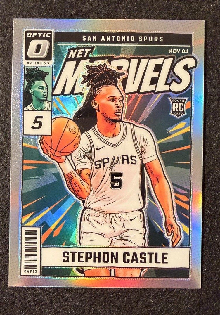 2024-25 Panini Donruss Optic Stephon Castle Net Marvels RC Holo Rookie #12 Spurs