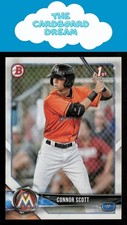 Connor Scott 2018 Bowman Draft #BD-158 1st Bowman Miami Marlins Baseball Card