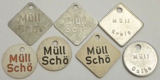 Lot von 7 Müllmarken Gommern Schönebeck und Calbe alle verschieden