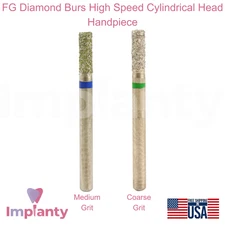 FG Diamond Burs High Speed Cone Cylindrical Head Handpiece Stainless Steel 10pcs