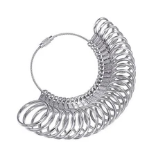 Metal Ring Sizer Gauge Mandrel Finger Sizing Measure Standard Tool Sliver