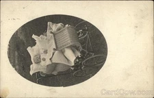 Babies Snapshot of Baby Carriage 1907 Sidney, NY Original Vintage RPPC