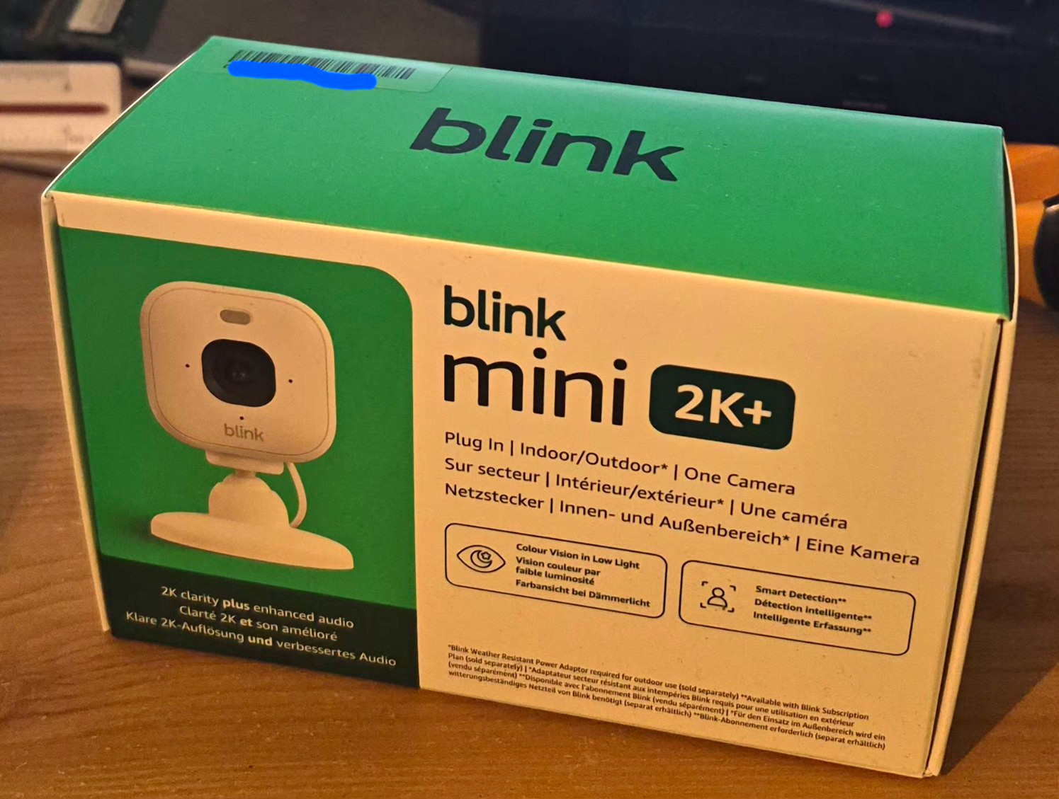 Blink Mini 2K+ 2K Wi-Fi Plug-In Indoor/Outdoor Camera 1-Pack White Alexa