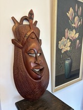 Afrikanische Maske Schnitzerei Handarbeit Massive Holzmaske Wanddekoration