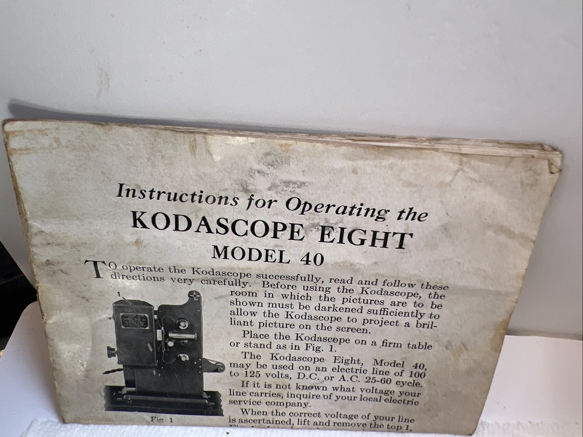 VTG 1930s Kodak Kodascope 8mm Model 40 Movie Projector Original