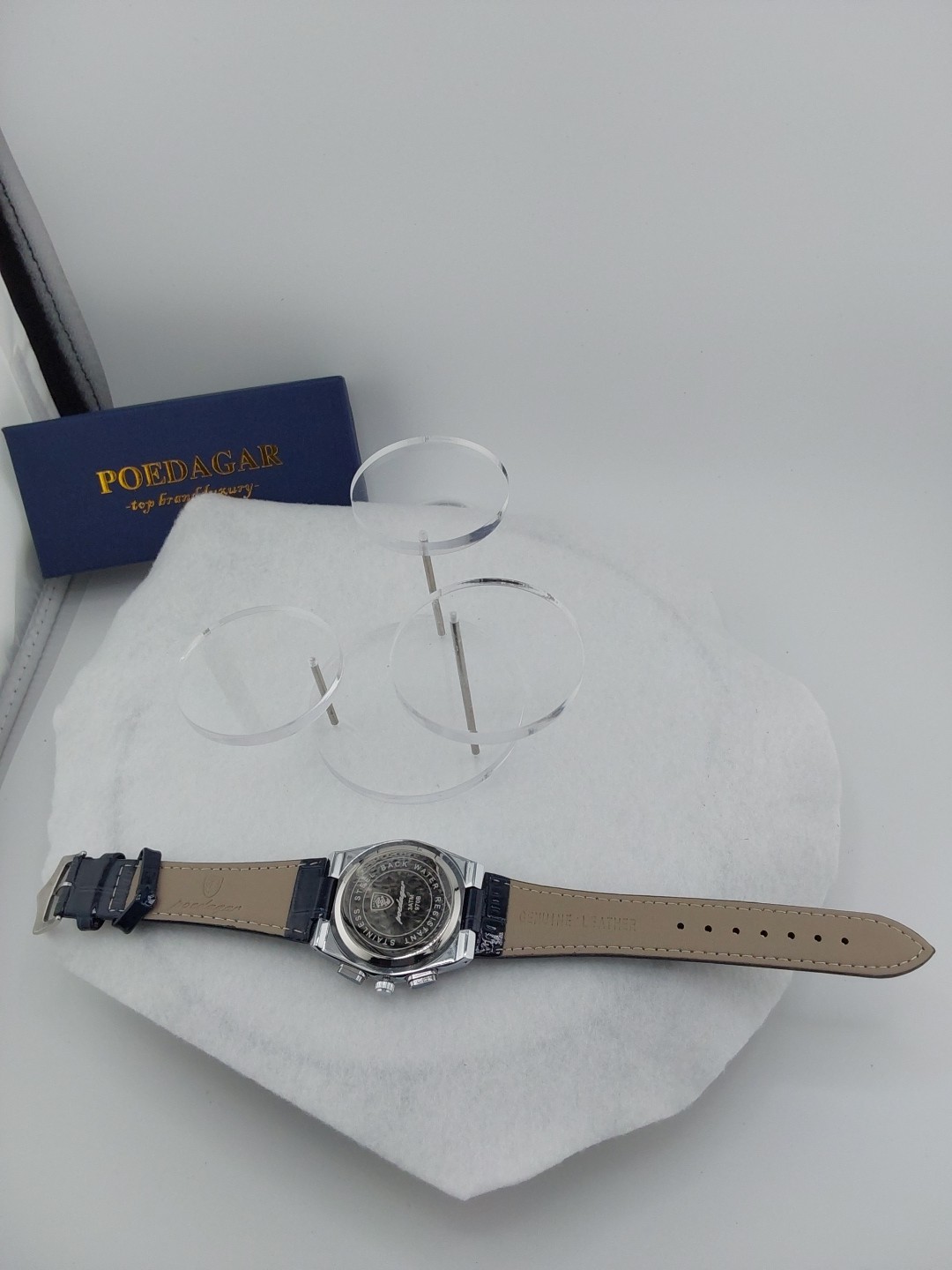 Luxury Chronograph Blue Dial 40mm With Blue Leather Strap  970