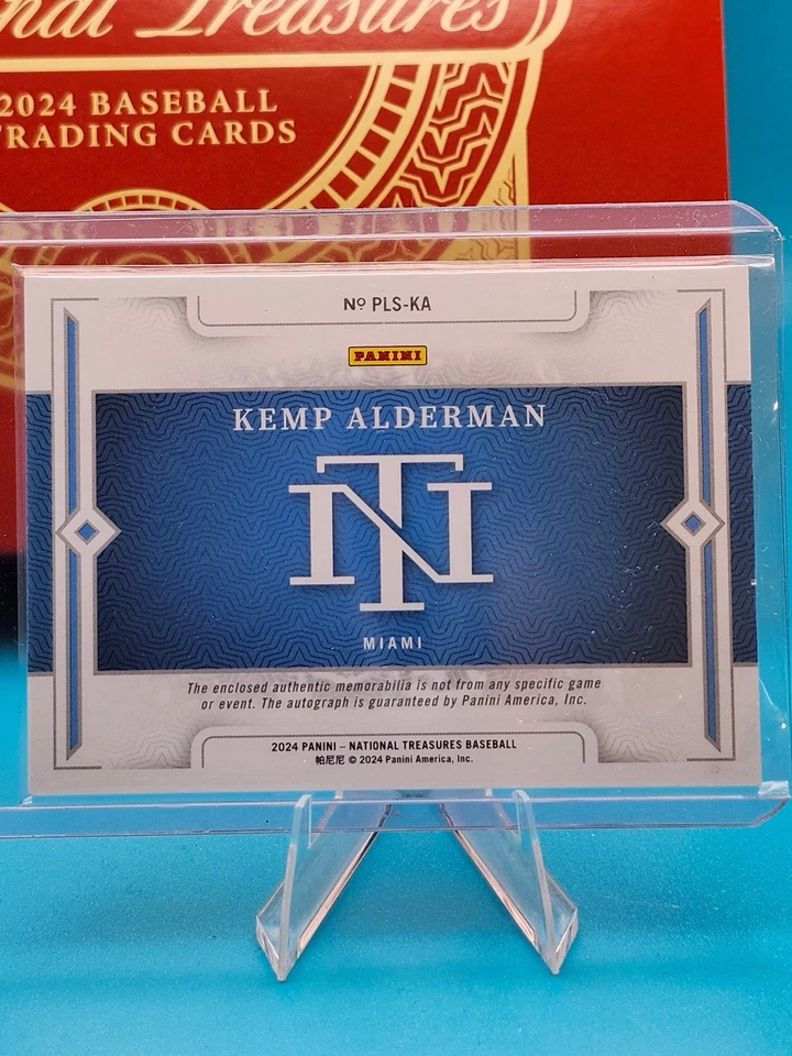Panini National Treasures Kemp Alderman Emerald Dual Relic Auto - Image 2 of 2