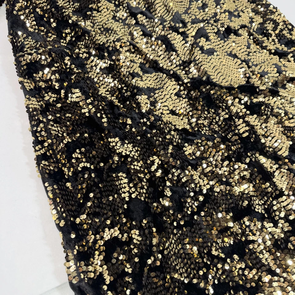 INC Dress Womens 2X Black Gold Sequin Short Sleeve Party Cocktail Glam Plus Size - Image 2 of 4