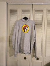Buc-ees Long Sleeve Pullover Beaver Logo Hoodie Sweatshirt Gray Adult Size 2X