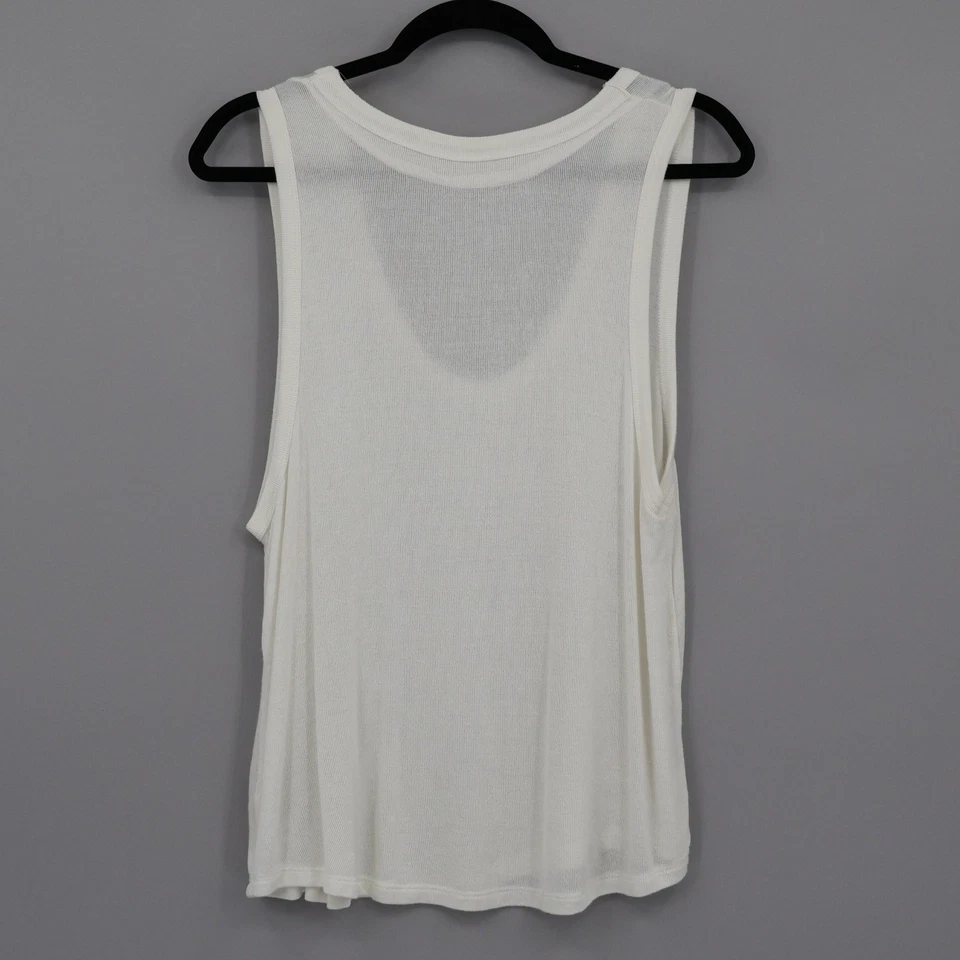 Camiseta sin mangas acanalada We The Free Take The Plunge para mujer M blanca informal boho holgada Foto 4 de 4