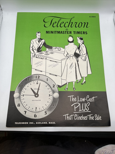 VTG Telechron Clock Timer Sales Brochure Advertisement Booklet Catalog Pamphlet - Picture 1 of 4
