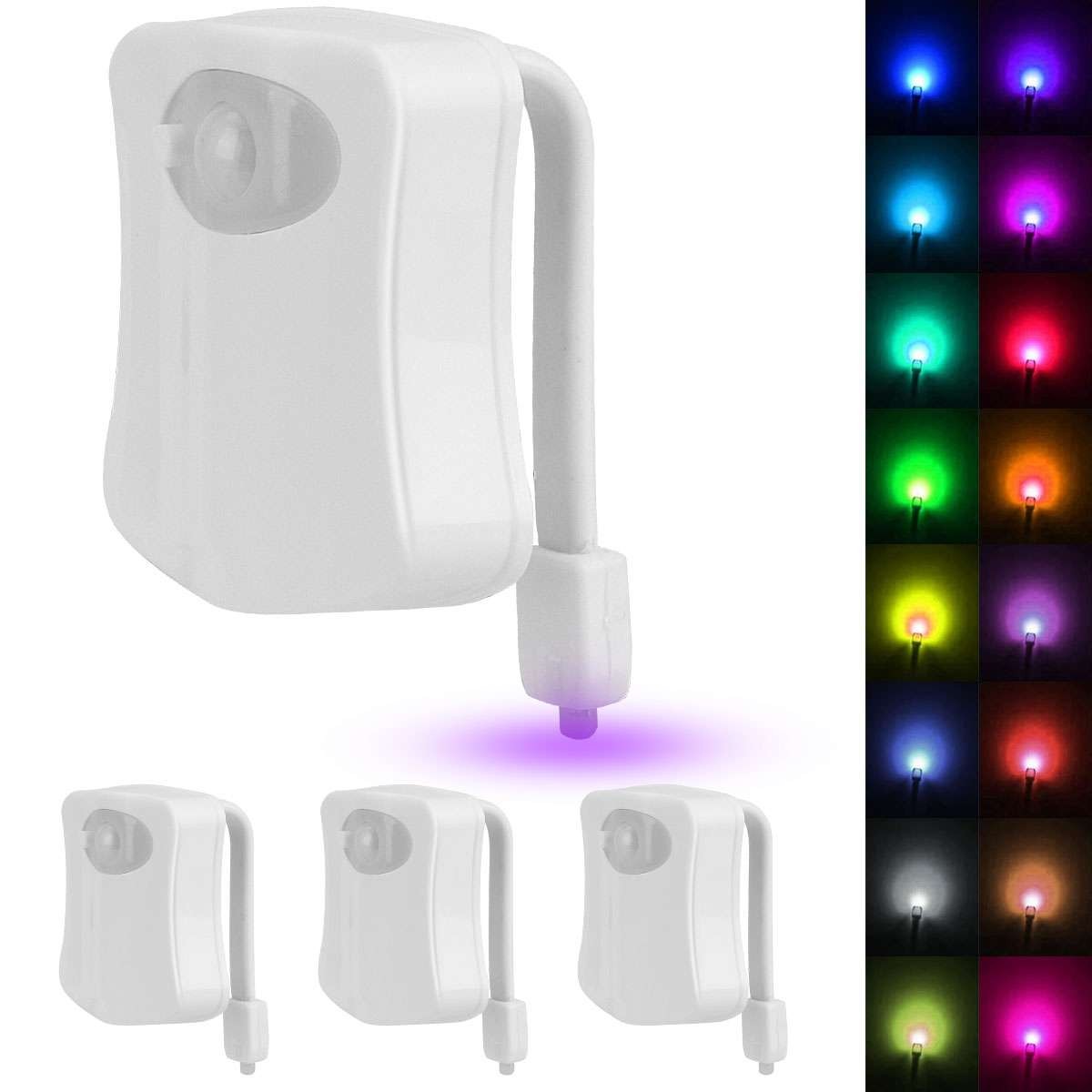 4pcs 16 Color LED Toilet Night Light Motion Activated Sensor