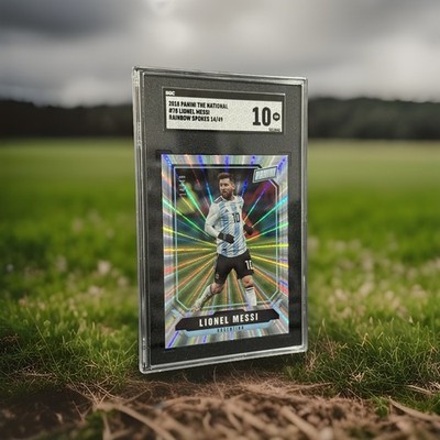 2018 Panini The National #78 Lionel Messi Rainbow Spokes Refractor