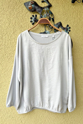  Opus Shirt Damen Farrie shine silber Metallic Gr.40 Shirtbluse NEU mit Etikett!