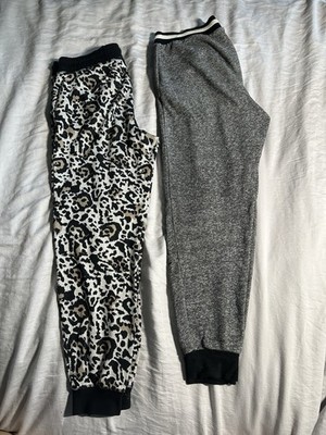 AMISU & FB Sister Women's Jogger Pants Gray Animal Print Drawstring Pockets