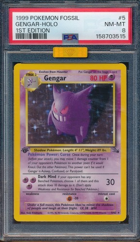 Gengar (1st Edition) graded PSA 8 for sale on eBay