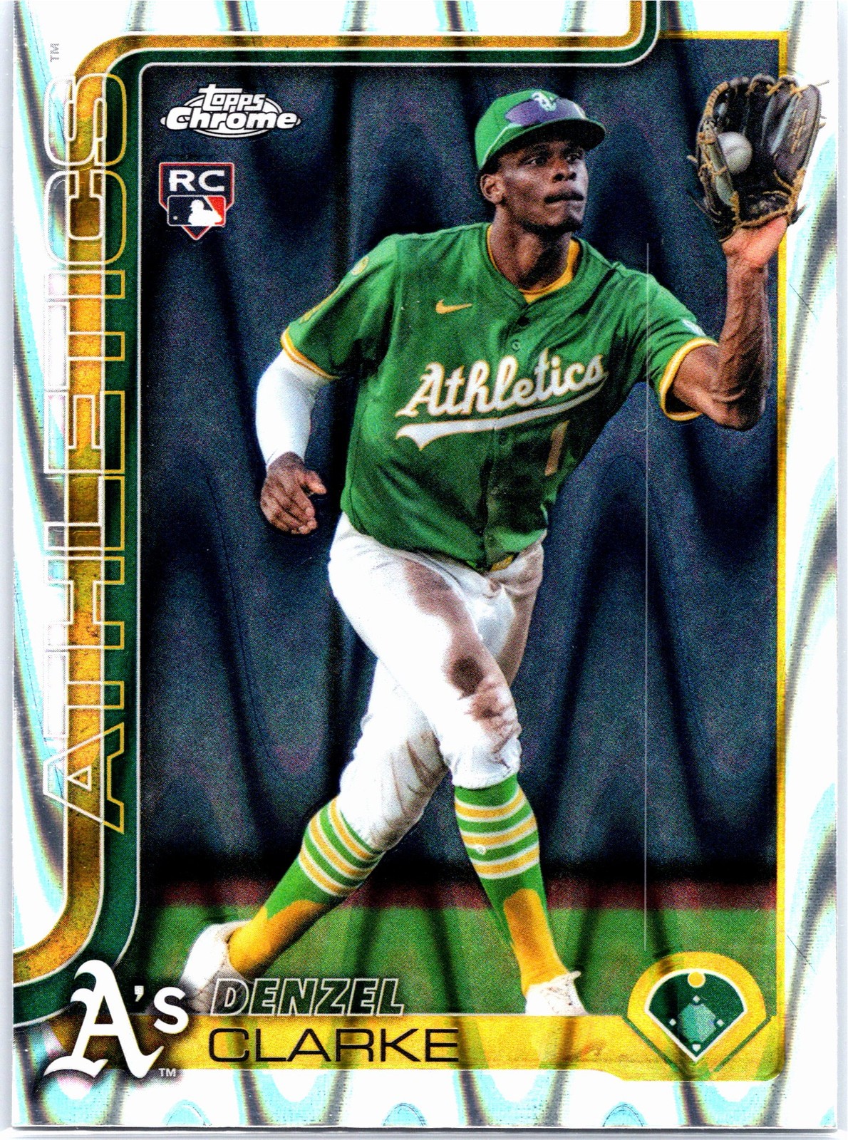 2025 Topps Chrome Update #USC15 Denzel Clarke RayWave Refractor