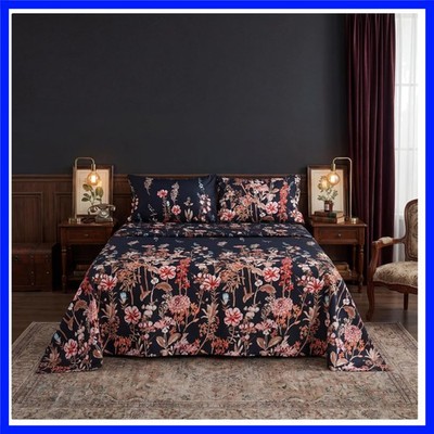 Boho Floral Bed Sheet Set Twin/Queen/King   Soft Lightweight Sheets with 15'' ...