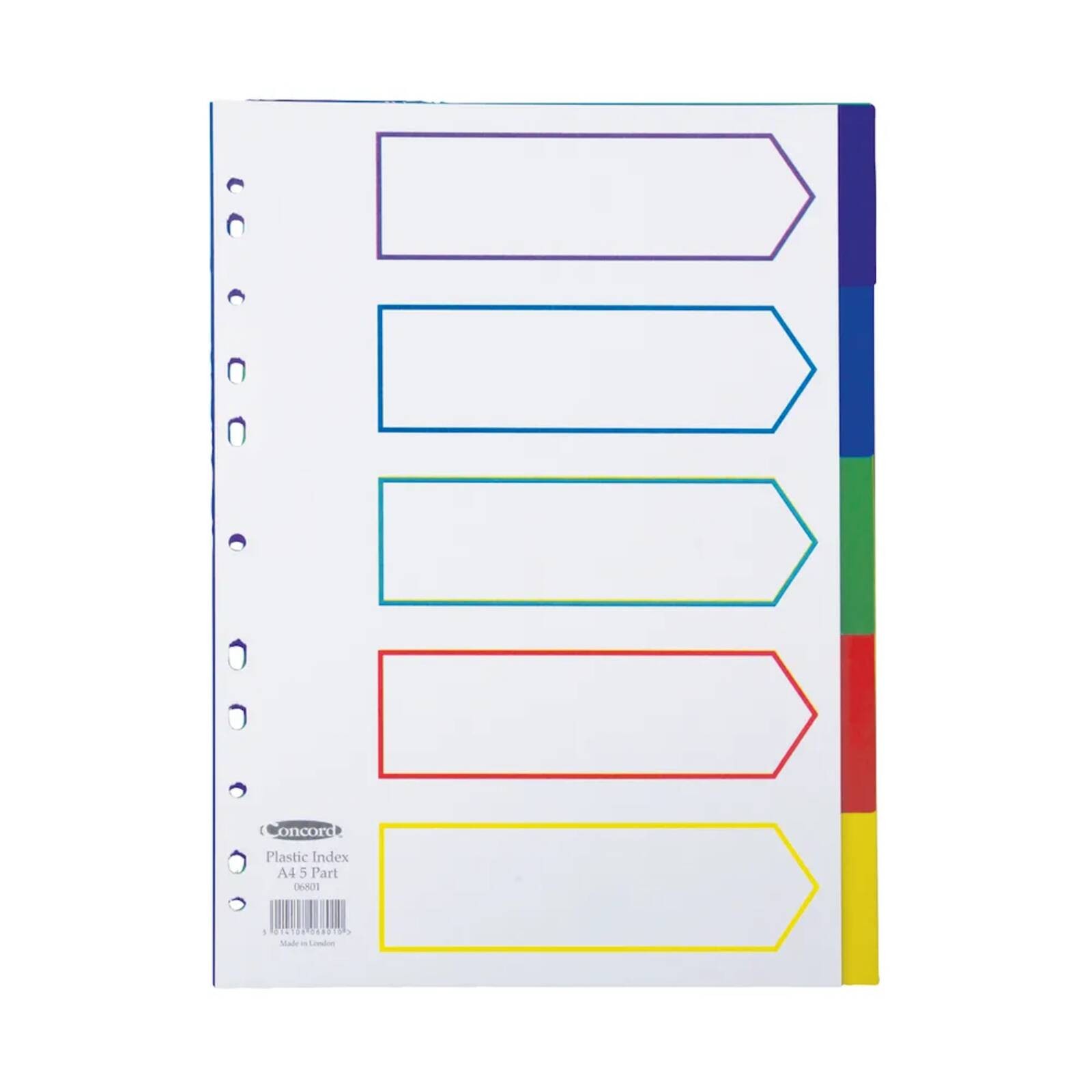 Concord 5-Part A4 Divider Polypropylene Multicoloured - 06801