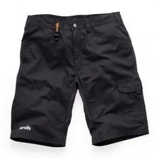 Scruffs Trade Black Flex Shorts Work Shorts Trade Slim Fit Stretch Panels