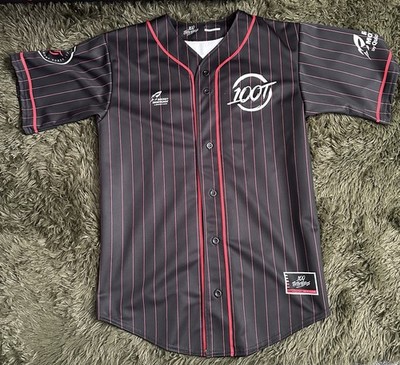 100 Thieves 100T Limited Edition 2018 Black Baseball Jersey Esports Size LARGE