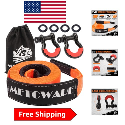 #ad #ad 35000lbs Heavy Duty Recovery Tow Strap Kit Ideal for Trucks SUVs amp; ATVs $65.99