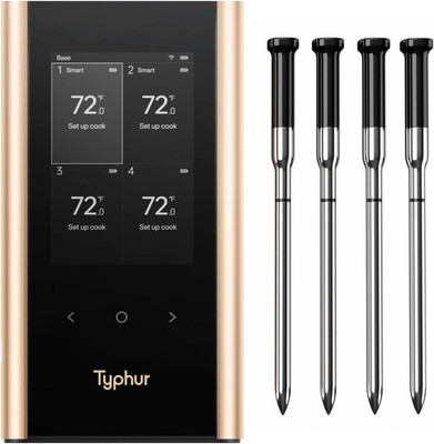 Sync Gold Wireless Wifi Meat Thermometer, 4 Slim Probes, 6 Sensors, 10X Stronger