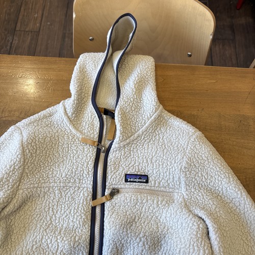 Vintage Patagonia Hooded Deep Pile Oatmeal Fleece, Purple Trim w/3 Zippers Small - Bild 2 von 16