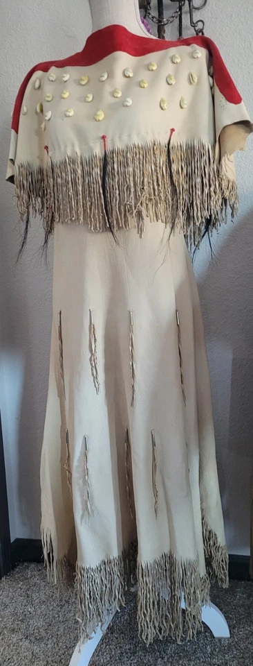 Native American Buckskin Dress Hand Made Leather - Image 2 of 4