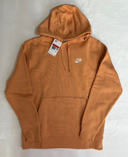Nike Sportswear Club Men's Light Orange Hoodie Fleece Sz Large NEW BV2654-856