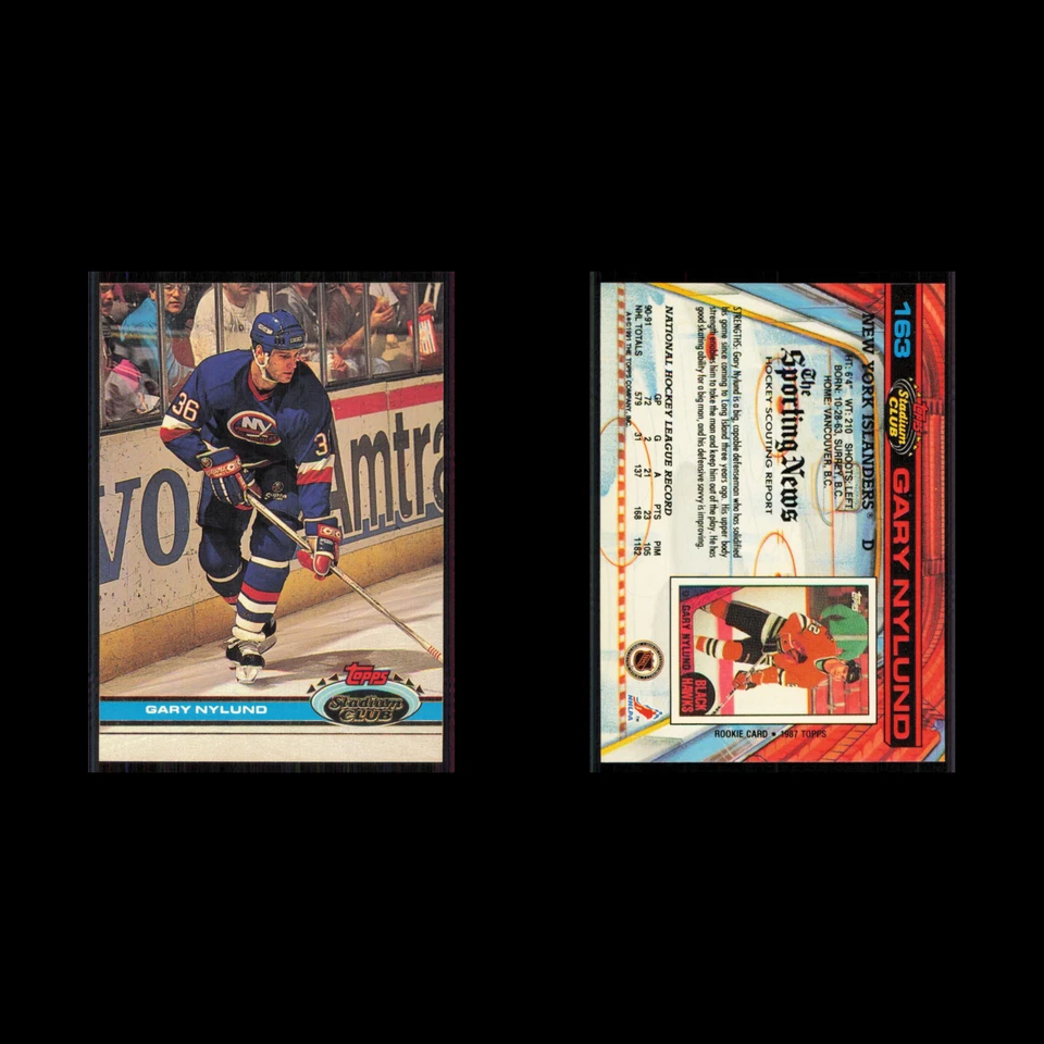 Gary Nylund #163 1991 Topps Stadium Club New York Islanders Hockey Card NHL NM - Image 3 of 3