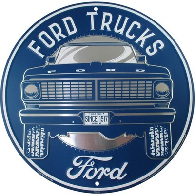 Hangtime Ford Truck Sign, Vintage Metal Decor with 12 inches, Silver/Gray