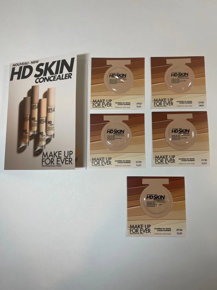 Make Up For Ever HD Skin Foundation & Concealer Samples 2N22 2Y20 2Y30 2Y32 2Y36 - Image 2 of 4